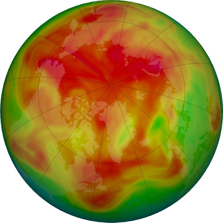 Arctic ozone map for 08 April 2024